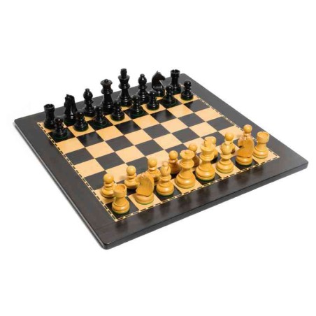 PLATEAU D ECHECS FINITION EBENE 45X45 CM CASES 45 MM