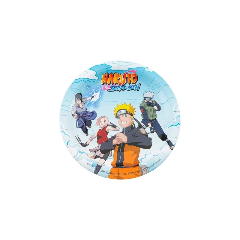 8 ASSIETTES 23 CM SANS PLASTIQUE NARUTO