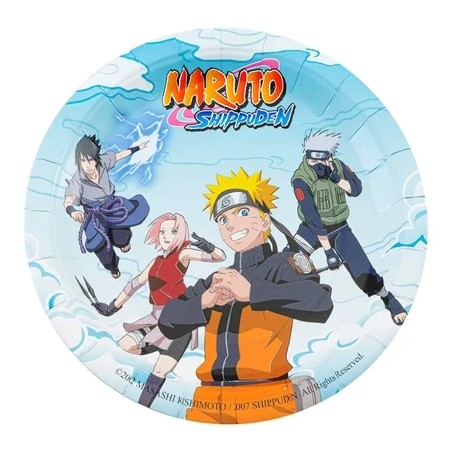 8 ASSIETTES 23 CM SANS PLASTIQUE NARUTO