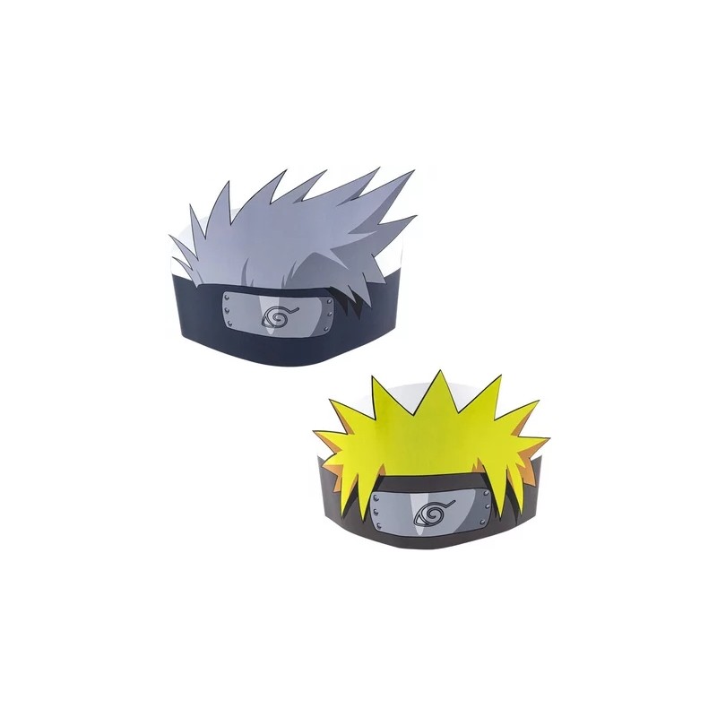 8 COIFFES PAPIER NARUTO - KAKASHI 2 ASST