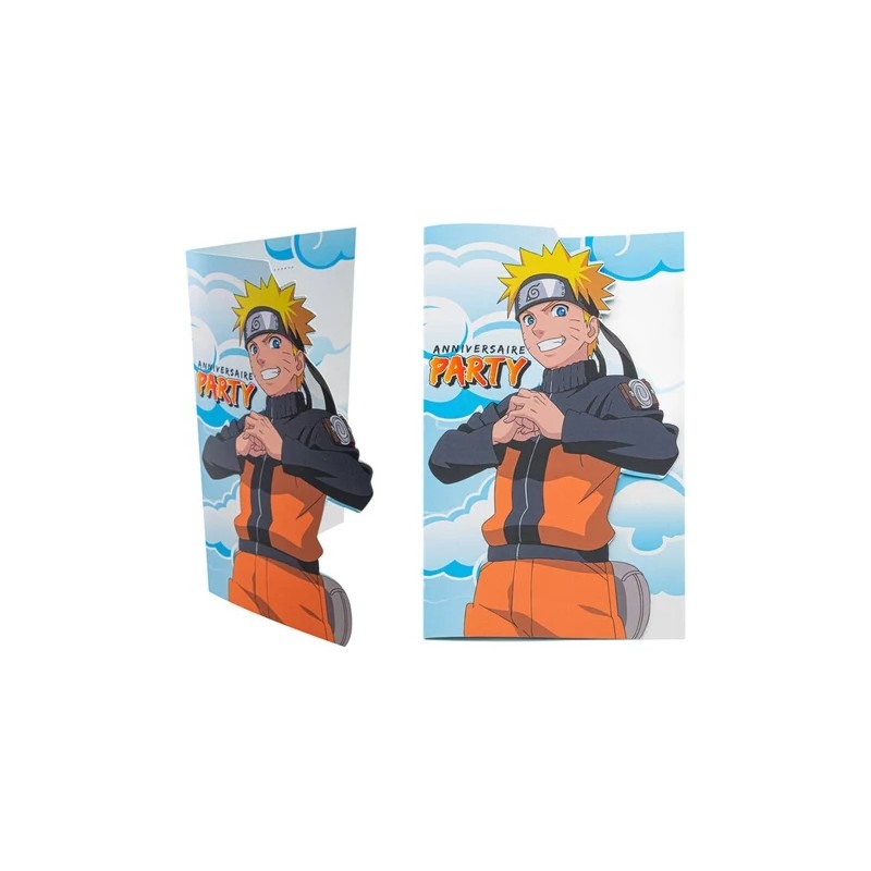 8 CARTONS INVITATION 16 CM X 10 CM NARUTO