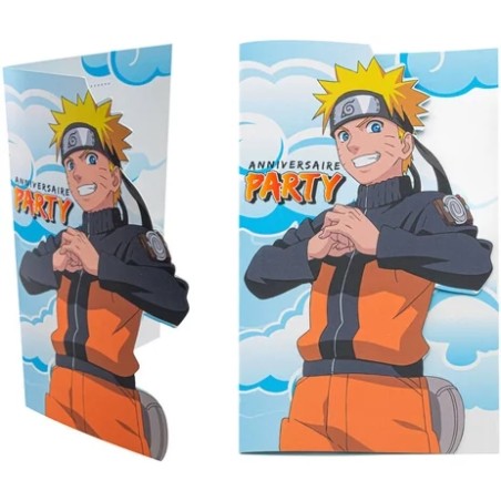 8 CARTONS INVITATION 16 CM X 10 CM NARUTO