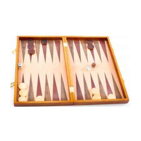 BACKGAMMON BOIS 38 CM FACON LOUPE D ORME PLIABLE