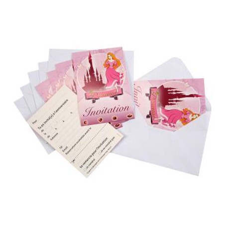 6 CARTES D INVITATION PRINCESS