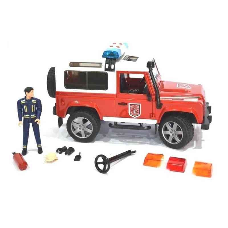 BRUDER - VEHICULE POMPIER LAND ROVER DEFENDER