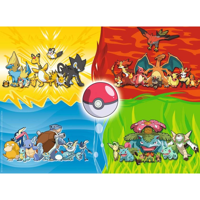 PUZZLE 150 P XXL - LES DIFFERENTS TYPES DE POKEMON