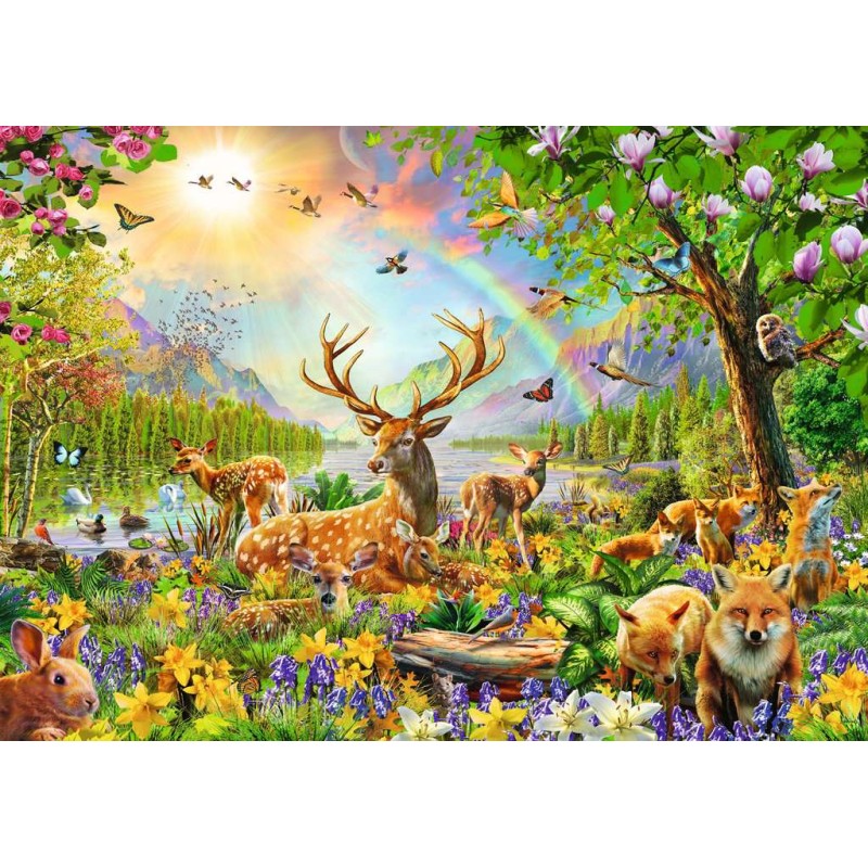 PUZZLE 200 P XXL - FAMILLE DE CERFS ET AUTRES ANIMAUX