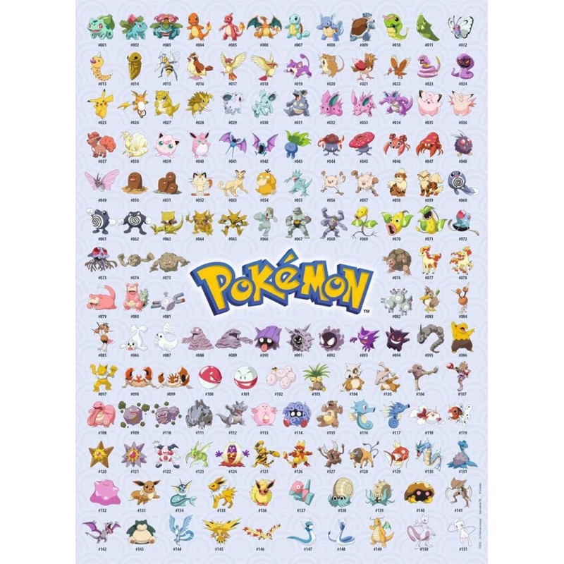 PUZZLE 500 P - POKEDEX PREMIERE GENERATION - POKEMON