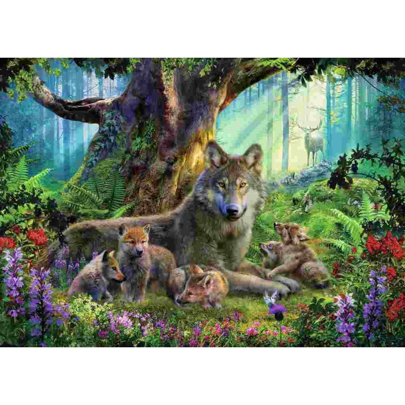 PUZZLE 1000 P - FAMILLE DE LOUPS DANS LA FORET