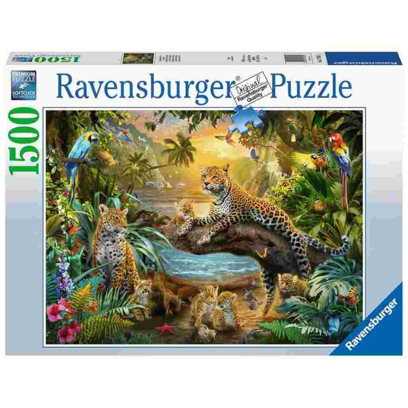 PUZZLE 1500 PIECES - LEOPARDS DANS LA JUNGLE