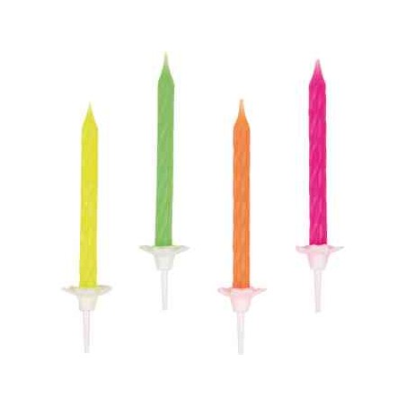 10 BOUGIES SPIRALES NEON HAUTEUR 6 3 CM