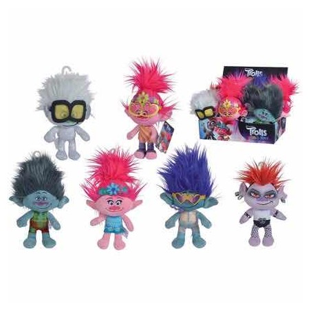 CONFIDENTIEL - PELUCHE TROLLS CORE OU POP STAR 18 CM