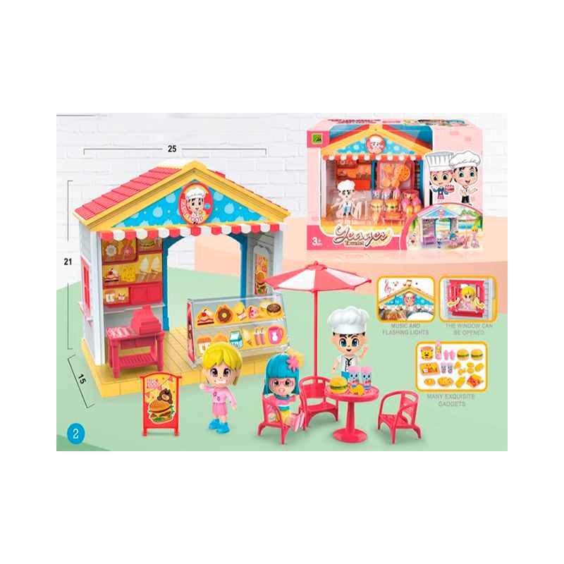 PLAY SETS BURGER SHOP WITH LIGHT ET MUSIC NO INCLUDE BATTERY