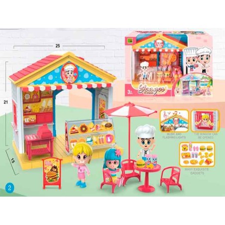 PLAY SETS BURGER SHOP WITH LIGHT ET MUSIC NO INCLUDE BATTERY