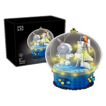 CRYSTAL BALL LIGHTS MUSIC BOX BUILDING BLOCK SPACEMAN 370PCS