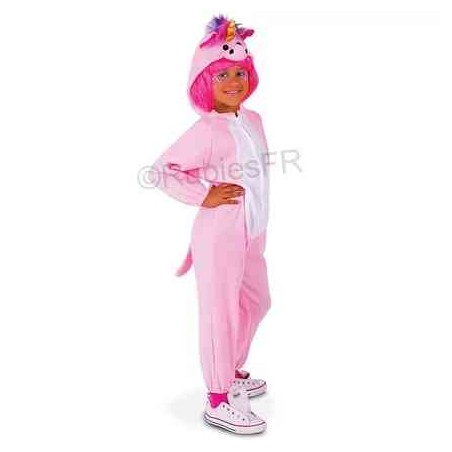 COMBINAISON PYJAMA LICORNE ROSE - STD 5-7 ANS