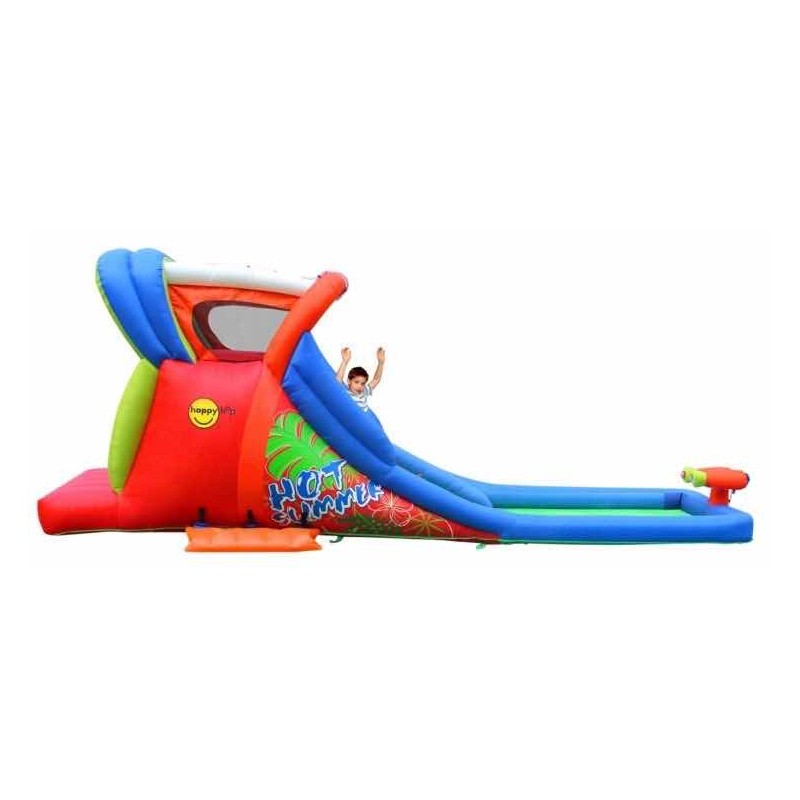 CHATEAU GONFLABLE HOT SUMMER DOUBLE WATER SLIDE WITH WATER CANNON