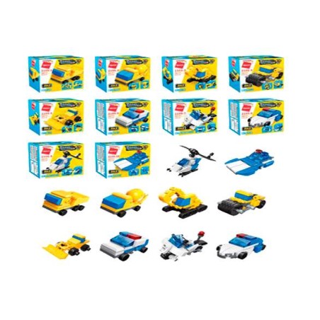 10IN1 POLICE ENGINEERING TEAM BUILDING BLOCK 10PCS-DISPLAY BOX