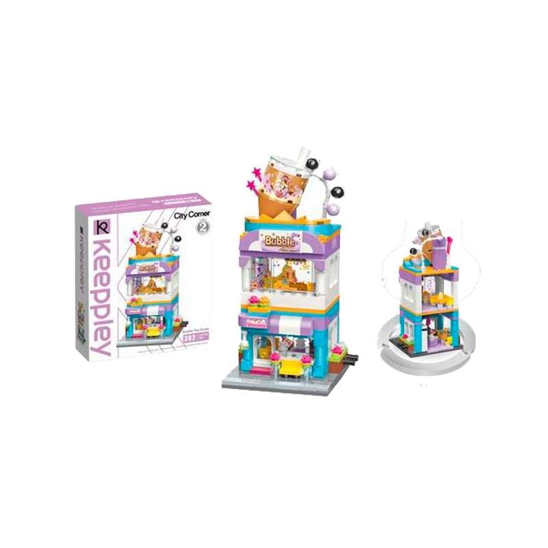 CITY CORNER BUILDING BLOCK SERIES BUBBLE TEA HOUSE 302PCS