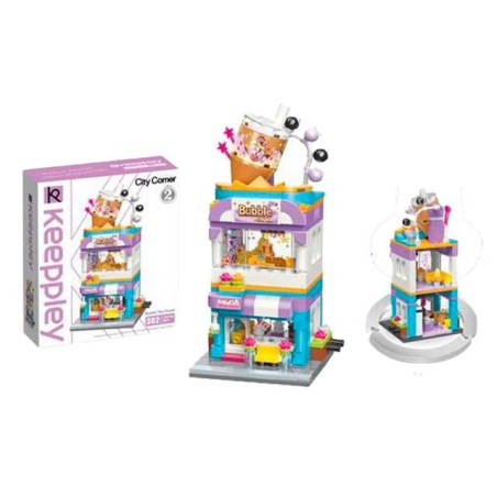 CITY CORNER BUILDING BLOCK SERIES BUBBLE TEA HOUSE 302PCS