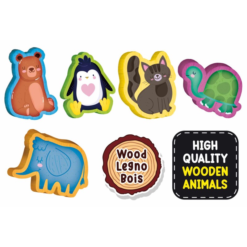 MONTESSORI BABY BOIS ANIMAL FUN LES ANIMAUX RIGOLOS