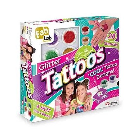 FAB-LAB GLITTER TATTOOS PARTY PACK - COFFRET TATOUAGES PAILLETTES PARTY PACK