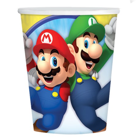 8 GOBELETS PAPIER SUPER MARIO 250 ML