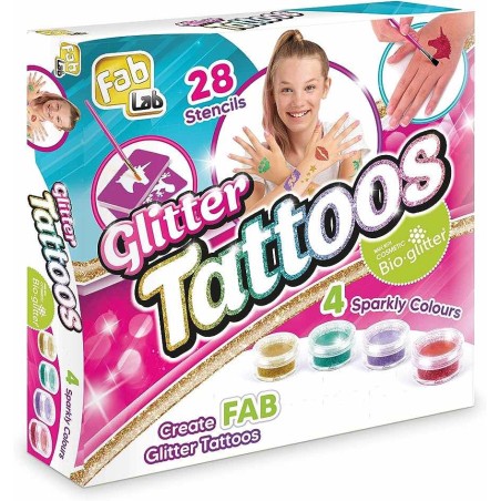 FAB LAB GLITTER TATTOOS - COFFRET TATOUAGES PAILLETTES