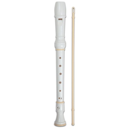 WHITE GERMAN RECORDER -BLISTER MADE IN ITALY