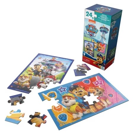 BOITE CARTON 2 PUZZLES LENTICULAIRES LA PAT PATROUILLE