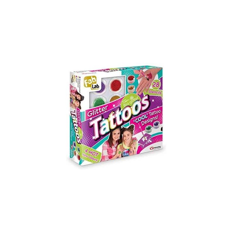 FAB-LAB GLITTER TATTOOS PARTY PACK - COFFRET TATOUAGES PAILLETTES PARTY PACK