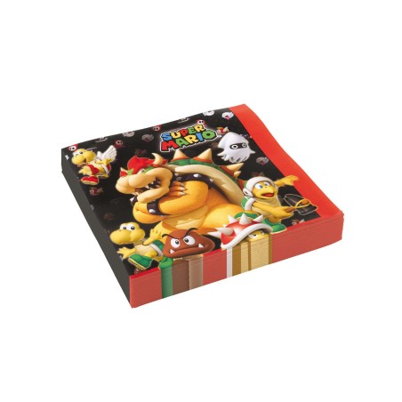 20 SERVIETTES SUPER MARIO 33 X 33 CM