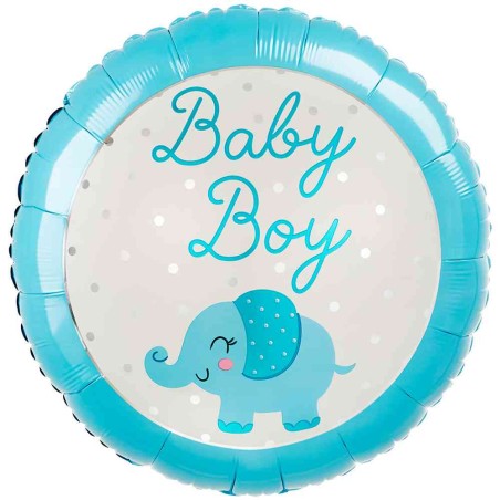 BALLON HELIUM 43CM - BABY BOY ELEPHANT BLEU