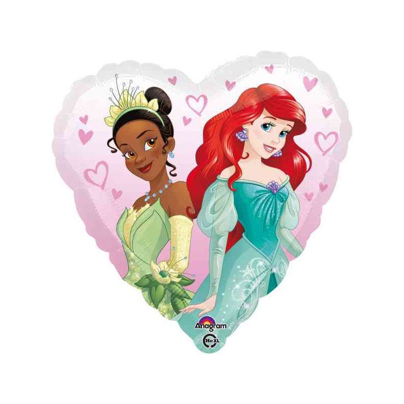 BALLON FOIL STANDARD COEUR DISNEY PRINCESSES S60 PAQUET 43 CM