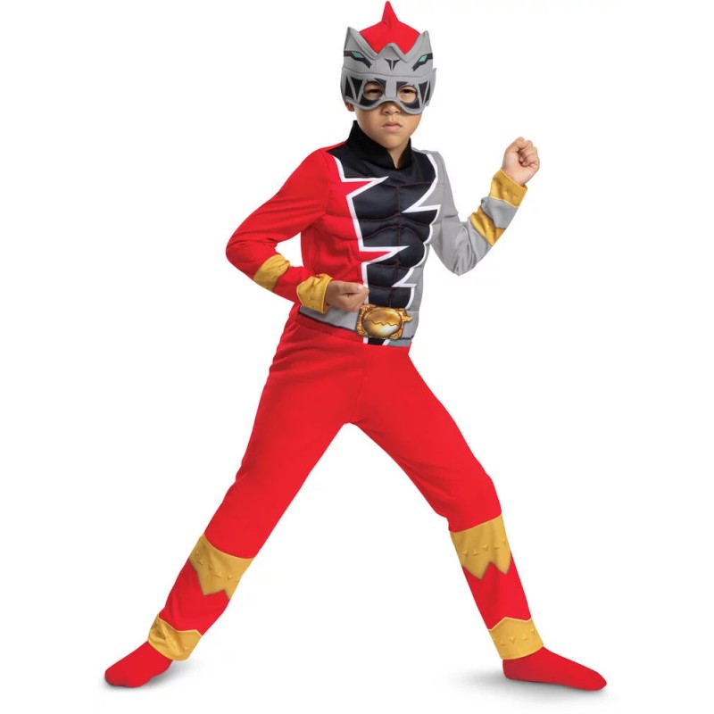 DEGUISEMENT POWER RANGERS ROUGE DINO FURY 4-6 ANS