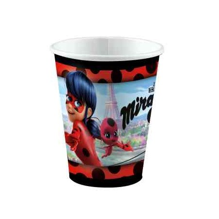 8 GOBELETS PAPIER MIRACULOUS 250 ML