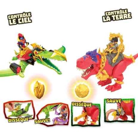 PACK X 2 PLAYSET PTERODACTYL PLUS T REX - L OR DES DINOSAURES - TRESOR X