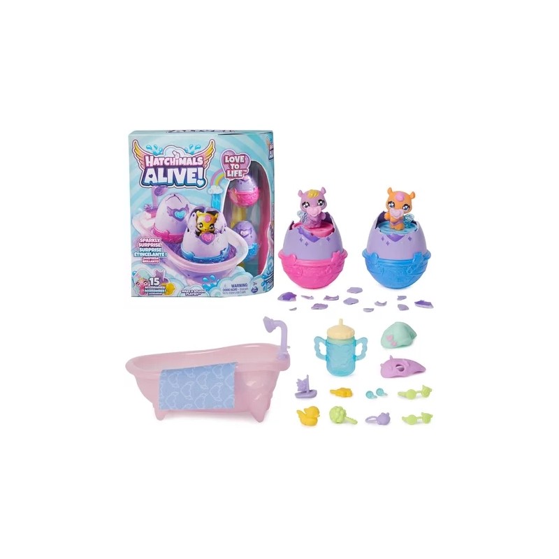 PACK DE 2 HATCHIMALS PLUS DOUCHE COLOR CHANGE