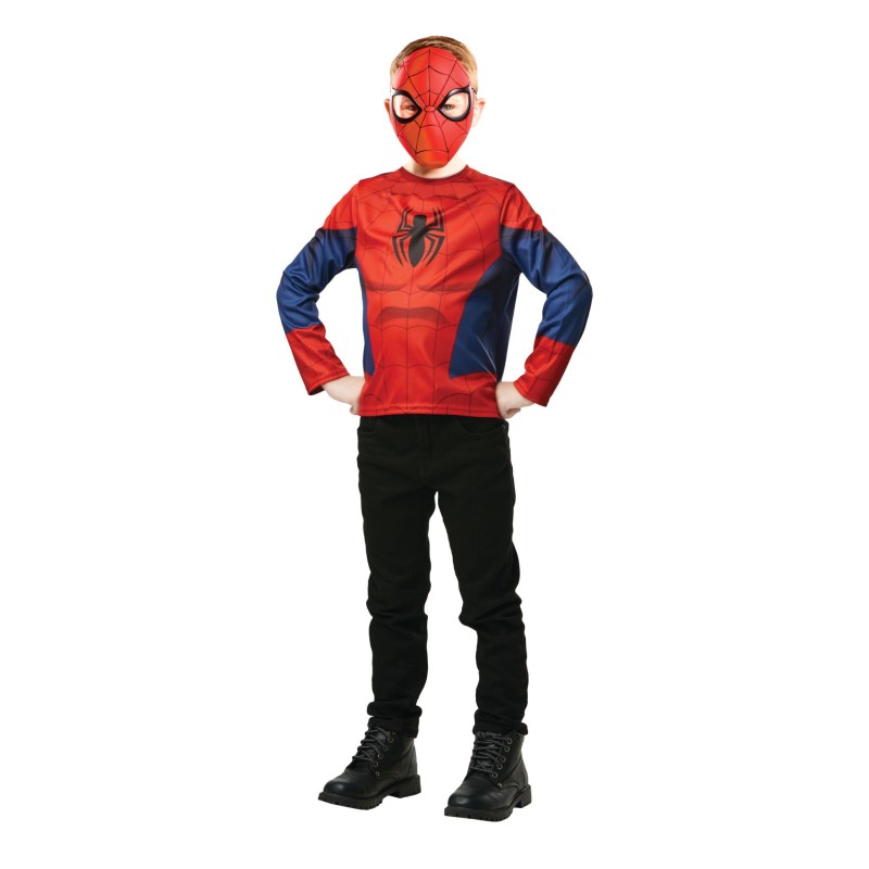 TOP CLASSIQUE SPIDER-MAN PLUS MASQUE - TAILLE UNIQUE 5-8 ANS