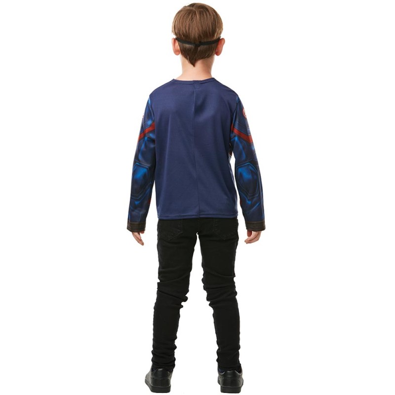 TOP CLASSIQUE CAPTAIN AMERICA PLUS MASQUE - TAILLE UNIQUE 5-8 ANS