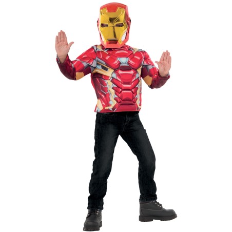 TOP CLASSIQUE IRON MAN PLUS MASQUE - TAILLE UNIQUE 5-8 ANS