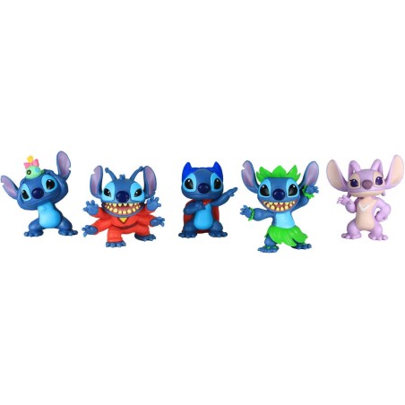 DISNEY SET 5 FIGURINES STITCH A COLLECTIONNER